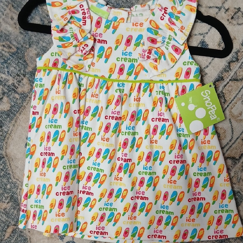 NWT Ice Cream Print Kids Casual Dress - Multicolor